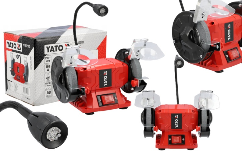 SZLIFIERKA STOŁOWA DWUTARCZOWA PODWÓJNA DO OSTRZENIA 125mm 150W 230V YATO YT-822100