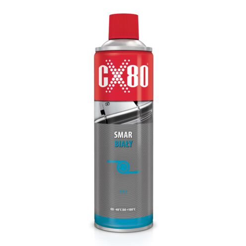 SMAR BIAŁY NISKOTEMPERATUROWY DO ZAWIASÓW ZAMKÓW NADWOZI BRAM 500ml CX80 60220