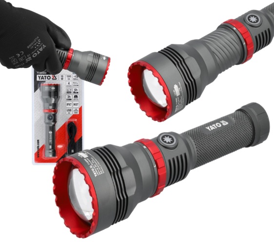 LATARKA AKUMULATOROWA  5 TRYBÓW PRACY 4Ah SMD LED 10W 1000LM YATO YT-085602