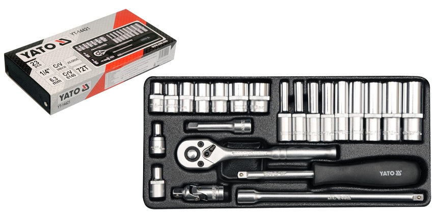 ZESTAW NARZĘDZIOWY KLUCZY NASADOWYCH 1/4