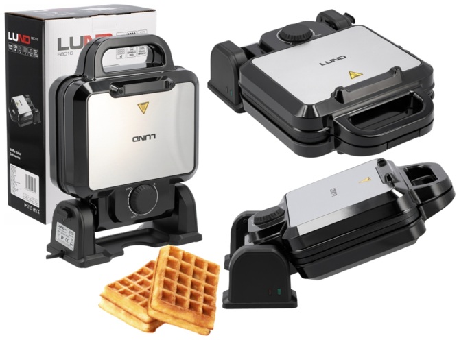 GOFROWNICA 2 GOFRY Z REGULACJĄ TEMPERATURY 1200W LUND 68016