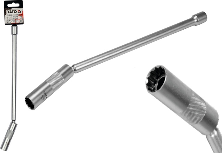KLUCZ NASADKA DO ŚWIEC 14mm Z PRZEDŁUŻKĄ I MAGNESEM 3/8