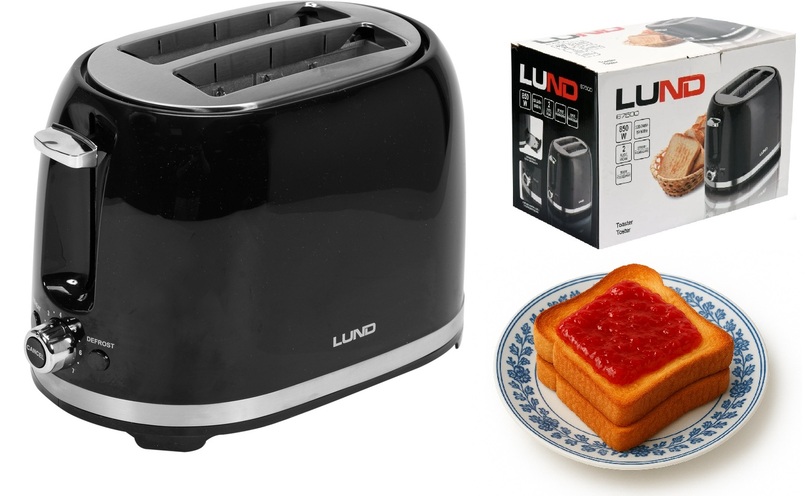 TOSTER 850W OPIEKACZ KANAPEK 2 KROMKI 7 STOPNI OPIEKANIA ROZMRAŻANIE LUND 67500