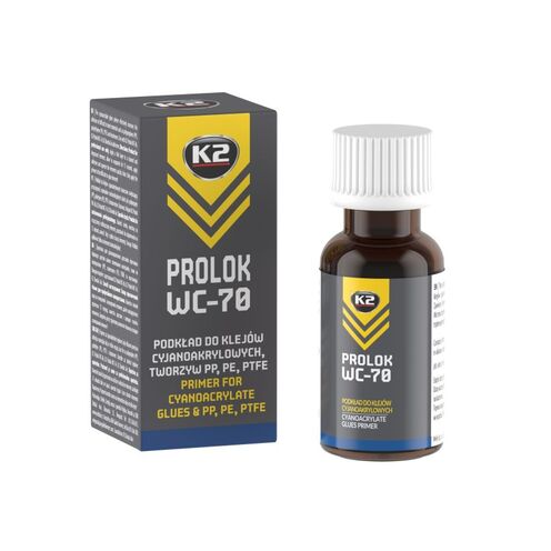 K2 PROLOK WC-70 20ml PODKŁAD DO KLEJÓW CYJNAAKRYLOWYCH PP PE PTFE elastomerów WC70