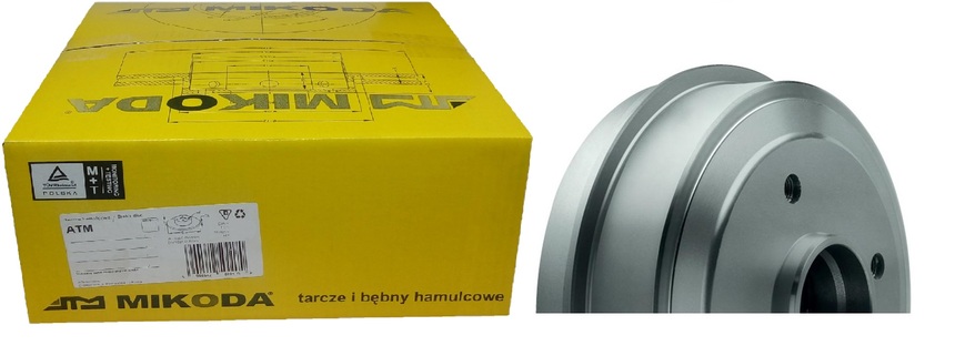 Bęben hamulcowy z piastą MIKODA 9130 - CITROEN C2 (JM_) C2 ENTERPRISE (JG_) C3 I (FC_, FN_) C3 Pluriel (HB_) PEUGEOT 1007 (KM_) 206 (2A/C) 206 SW (2E/K) 206+ (2L_, 2M_) - OŚ TYLNA