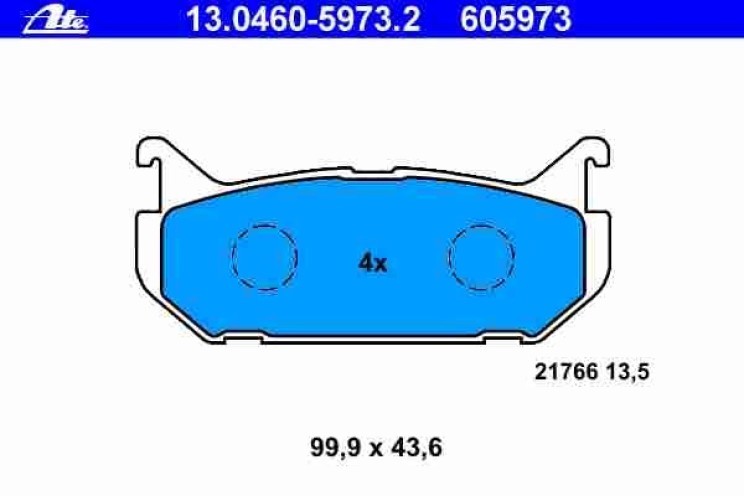 KLOCKI ATE 13.0460-5973.2  FORD PROBE II MAZDA  626 MX-6 XEDOS 6 -- TYŁ