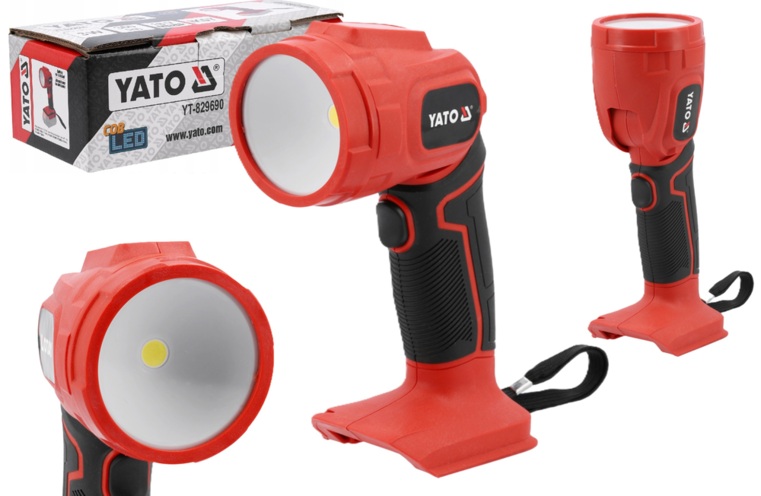 LATARKA LAMPKA AKUMULATOROWA LED SAM KORPUS (BODY) Z RUCHOMĄ GŁOWICĄ  18V 3W 300lm YATO YT-829690