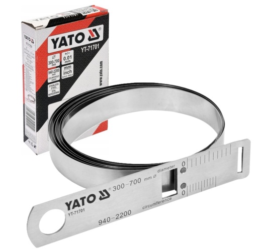 STALOWA TAŚMA DO POMIARU ŚREDNICY OBWODU NIERDZEWNA 940-2200mm YATO YT-71701