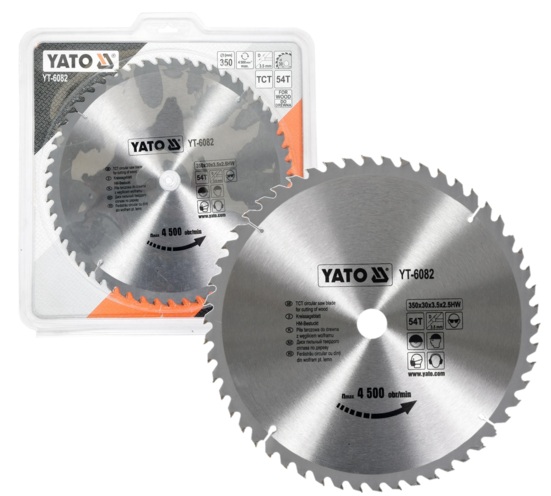 TARCZA DO CIĘCIA DREWNA 350/54T 30MM WIDIOWA YATO YT-6082