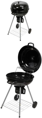 GRILL PRZENOŚNY OGRODOWY WĘGLOWY OKRĄGŁY Z POKRYWĄ ŚREDNICA 54 LUND 99584 