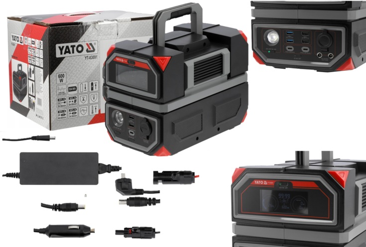 PRZENOŚNA STACJA ZASILANIA MOBILNA BAZA ZASILAJĄCA 600W 504Wh 230V YATO YT-83091