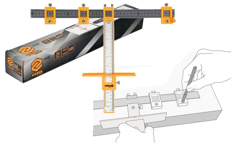 SZABLON WZORNIK PRZYMIAR DO WYZNACZANIA OTWORÓW 400mm VOREL 18180