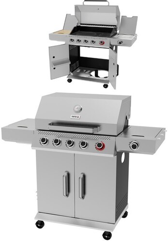 GRILL GAZOWY YAO 5+1 19KW STAL NIERDZEWNA 4 PALNIKI YATO YG-20032 