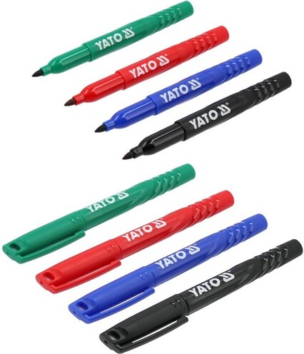 MARKERY TECHNICZNE 36 SZT CZARNY ZIELONY NIEBIESKI CZERWONY YATO YT-69310 
