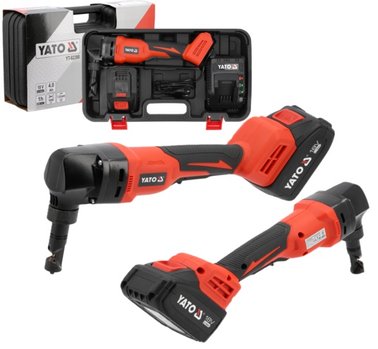 NOŻYCE DO CIĘCIA BLACH AKUMULATOROWE + ŁADOWARKA 4Ah 18V YATO YT-82398