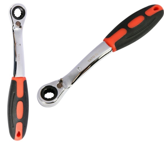 KLUCZ OCZKOWY DWUNASTOKĄTNY ODGIĘTY Z GRZECHOTKĄ 8mm YATO YT-02370