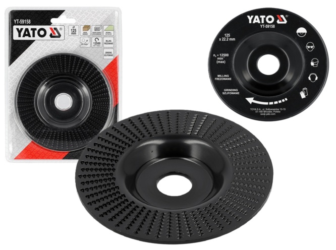 TARNIK TARCZA PŁASKA DO DREWNA BETONU PŁYT G/K FREZ TARNIKOWY 125mm YATO YT-59158