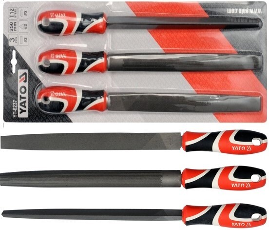 PILNIKI DO METALU 250 MM, ZESTAW 3 SZT. STAL T12 YATO YT-6237