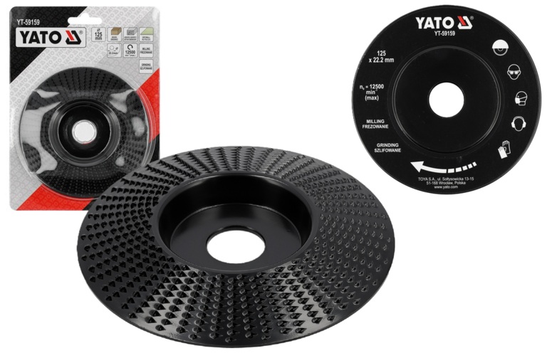 TARNIK TARCZA SKOŚNA DO DREWNA BETONU PŁYT G/K FREZ TARNIKOWY 125mm YATO YT-59159