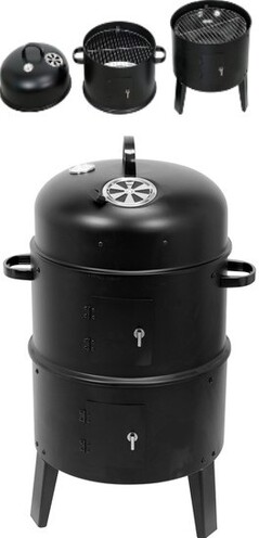 PRZENOŚNA OKRĄGŁA WĘDZARNIA RUSZT CHROMOWANY 51 X 42 X 80CM LUND 99920