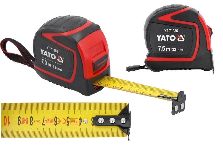 MIARA ZWIJANA TAŚMA MIERNICZA METALOWA MIARKA Z BLOKADĄ MAGNES 7,5m 32mm YATO YT-71086