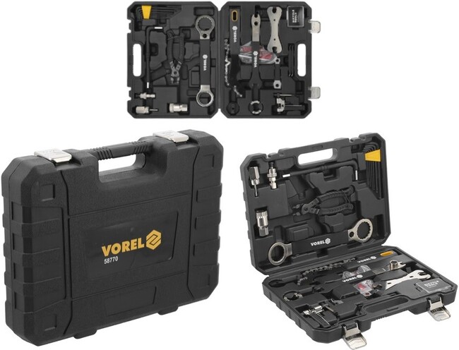 ZESTAW NARZĘDZIOWY DO NAPRAWY ROWERÓW 30 ELEMENTÓW VOREL 58770 