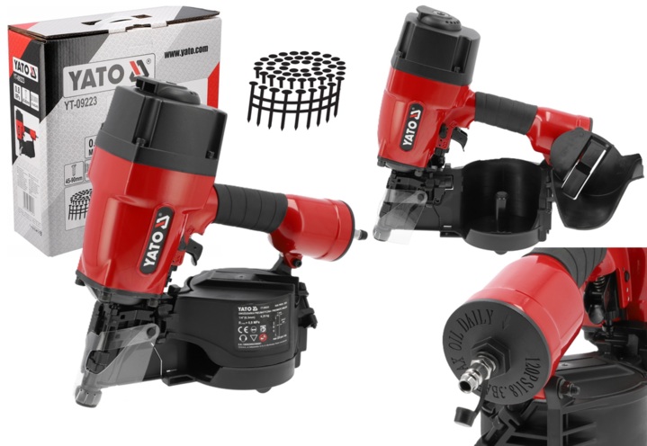 GWOŹDZIARKA PNEUMATYCZNA BĘBNOWA STOLARSKA TAPICERSKA NA GWOŹDZIE 45-90mm YATO YT-09223