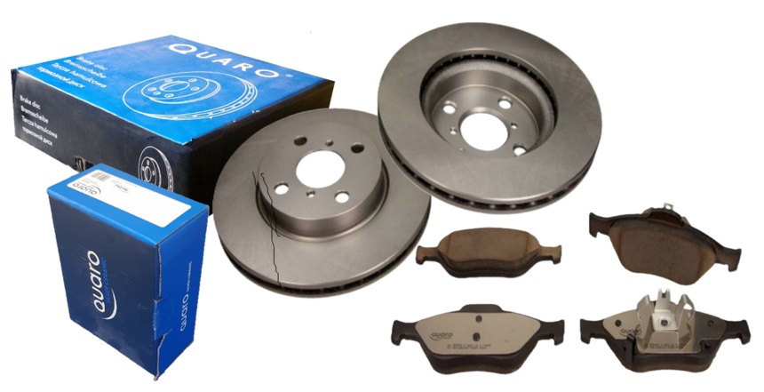 Tarcze hamulcowe wentylowane QUARO QD1609 + KLOCKI CERAMICZNE QUARO QP8569C - DAIHATSU CHARADE 11r- TOYOTA YARIS (_P9_) YARIS (_P13_) - OŚ PRZEDNIA
