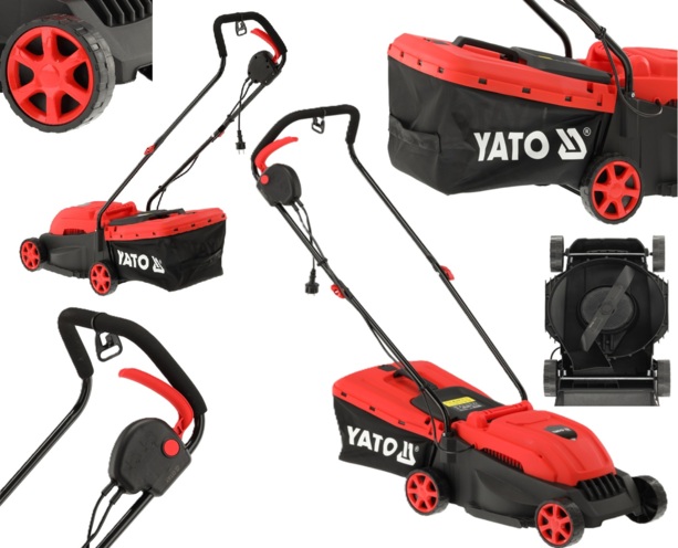 KOSIARKA ELEKTRYCZNA Z SILNIKIEM INDUKCYJNYM KOSZ 32L 1200W 32cm YATO YT-852081