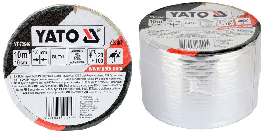 TAŚMA BUTYLOWA USZCZELNIAJĄCA NAPRAWCZA 100MM X 10M YATO YT-72546