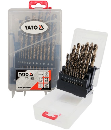 ZESTAW WIERTEŁ KOBALTOWYCH WIERTŁA DO METALU CO-HSS 1-10mm 19szt. YATO YT-41604