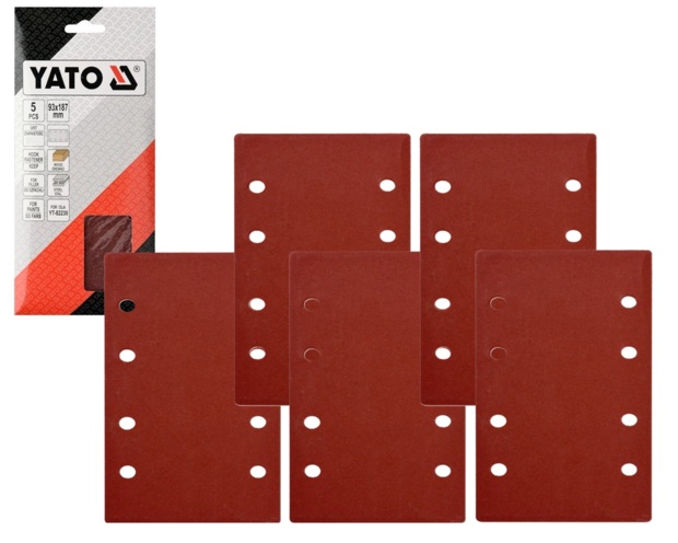 PAPIER ŚCIERNY Z RZEPEM dla YT-82230 90x187mm P180 5szt. YATO YT-83806
