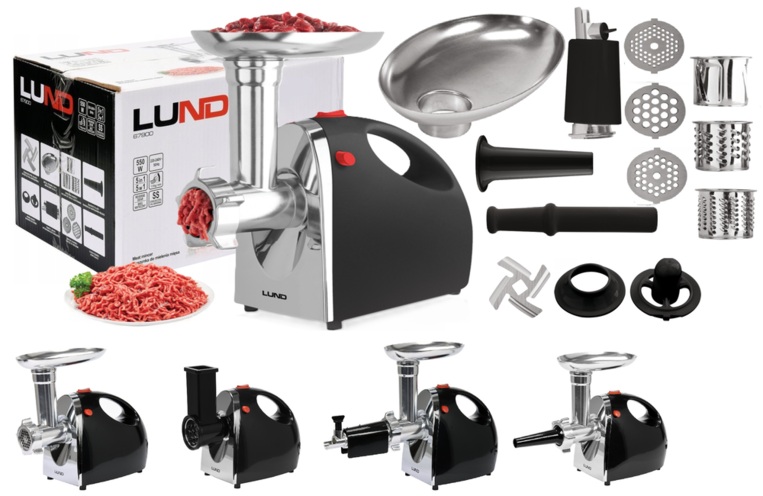 MASZYNKA DO MIELENIA MIĘSA SZATKOWNICA NADZIEWARKA WYCISKARKA 5w1 550W LUND 67900