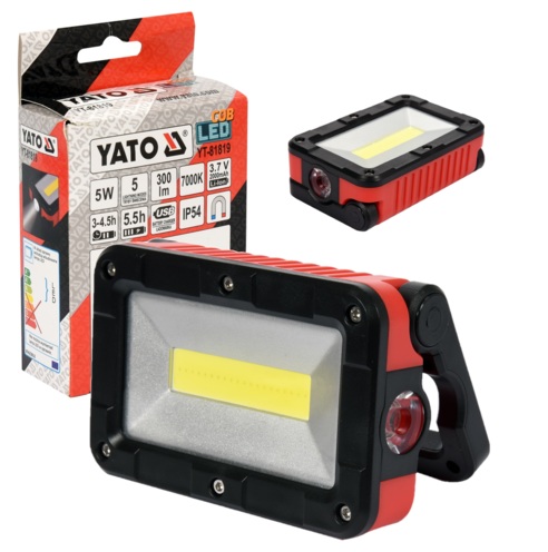 REFLEKTOR NAŚWIETLACZ PRZENOŚNY COB LED 5W 300LM YATO YT-81819