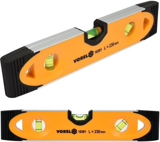 POZIOMNICA TORPEDO 230MM KORPUS Z TWORZYWA PODSTAWA MAGNETYCZNA VOREL 16301