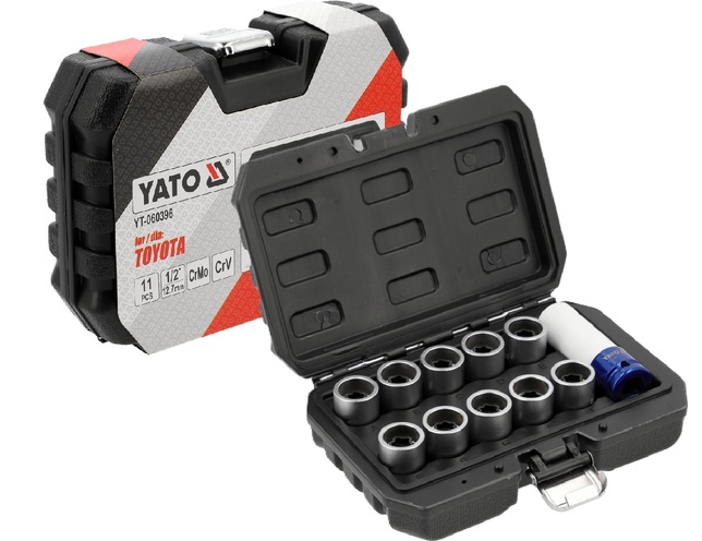 ZESTAW NASADEK NASADKI DO ŚRUB ZABEZPIECZAJĄCYCH TOYOTA 11el. YATO YT-060396
