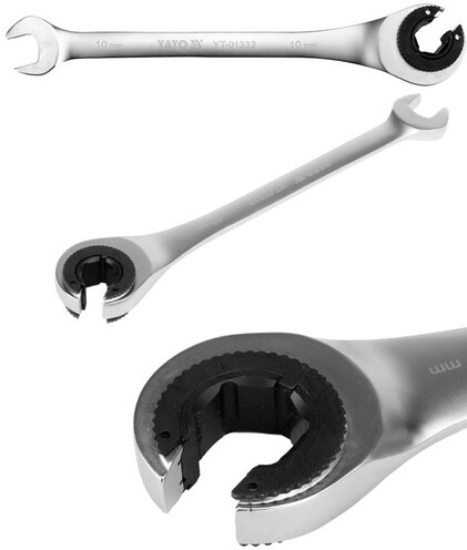 KLUCZ PÓŁOTWARTY PŁASKO-OCZKOWY Z GRZECHOTKĄ 10MM YATO YT-01332