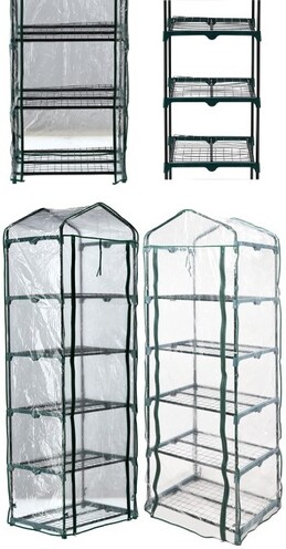 MINI-SZKLARNIA PVC 5 POZIOMÓW DO UPRAWY ROŚLIN 200X69X49 FLO 90002