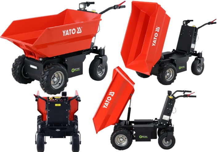 ELEKTRYCZNE WOZIDŁO WYWROTKA TACZKA 500kg 48V 32AH 1000W YATO YT-86106