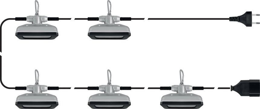 ZESTAW REFLEKTORÓW LAMPA 5X600LM, 15,4M STHOR 82861