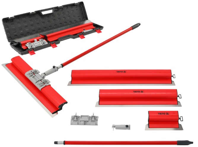 ZESTAW SZPACHLI NOŻY WYKOŃCZENIOWYCH DO GŁADZI PVC 250/600/800mm Z WALIZKĄ 5el. YATO YT-52225