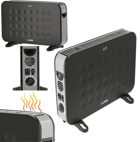 GRZEJNIK ELEKTRYCZNY KONWEKTOROWY PIECYK FARELKA 2000W 230V CZARNY LUND 68651