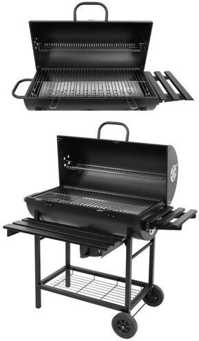 GRILL WĘGLOWY Z POKRYWĄ CHROMOWANY RUSZT 71X35 ROŻEN LUND 99900 