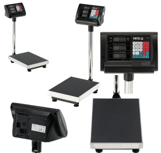 WAGA ELEKTRONICZNA PLATFORMOWA SKLEPOWA MAGAZYNOWA TOWAROWA LCD AKUMULATOR 100kg 20g YATO YT-73275