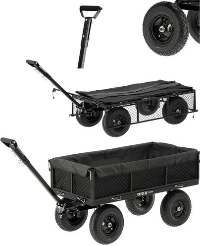 WÓZEK OGRODOWY XL 450KG Z POKROWCEM KOŁA 13