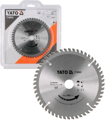 TARCZA WIDIOWA DO CIĘCIA ALUMINIUM 160mm 52T 20mm YATO YT-60905