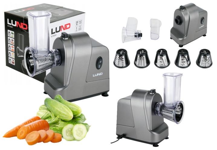 ELEKTRYCZNA SZATKOWNICA DO WARZYW 5 TAREK TARCZ ZE STALI NIERDZEWNEJ 250W LUND 67830