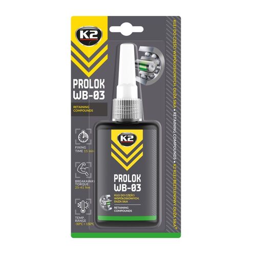 K2 PROLOK WB-03 50g KLEJ DO CZĘŚCI WSPÓŁOSIOWYCH DUŻA SIŁA WB03