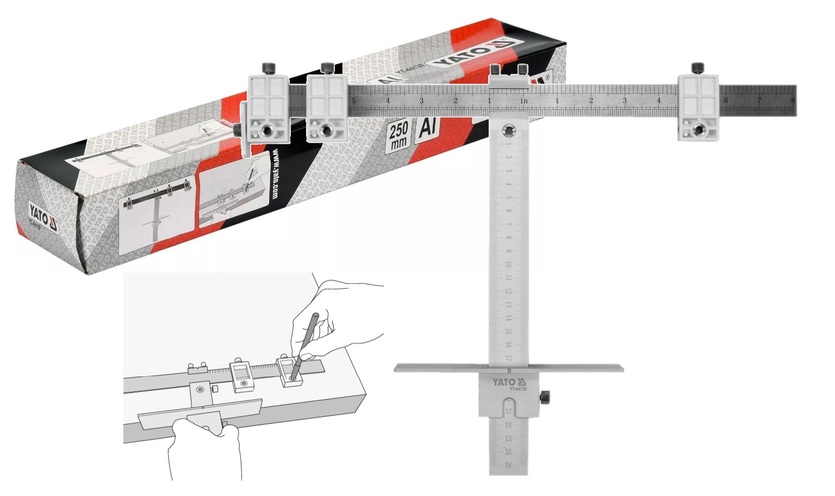 SZABLON WZORNIK PRZYMIAR DO WYZNACZANIA OTWORÓW 250mm YATO YT-44130 