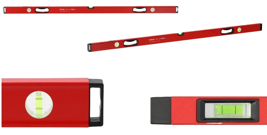 POZIOMNICA ALUMINIOWA 3 LIBELLE Z UCHWYTAMI 1500mm 1,5m 150cm YATO YT-30085